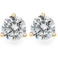 thumbnail image 1 of 2.00Ct Round Brilliant Cut Natural Quality Diamond Stud Earrings In 14K Gold, 1 of 1