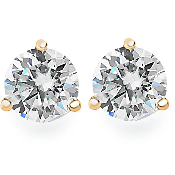 .25Ct Round Brilliant Cut Natural Diamond Stud Earrings In 14K Gold