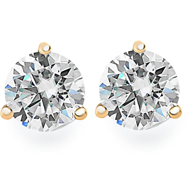 2.00Ct Round Brilliant Cut Natural Quality Diamond Stud Earrings In 14K Gold
