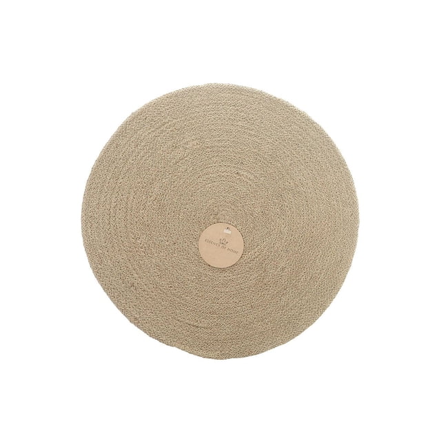 Napperon Rond Uni en Jute Tressé 15 x 15 Po Brun Naturel avec texture Tissée Serrée et Essence Centrale de l'Étiquette Maison, Idéal pour Protéger les tables à Manger et Rehausser le Linge de table avec Durabilité en Fibre Naturelle.