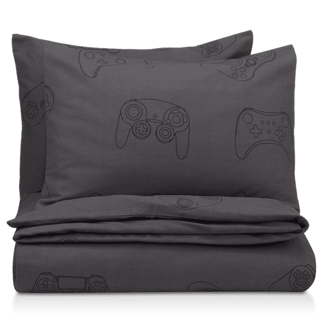 Bouclair Wade Gris - Ensemble Housse de Couette 3 Pcs Lit Simple