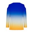 thumbnail image 4 of QIPOPIQ Hauts pour Femmes Manches 3/4 Chemises Col Rond Blouses Décontractées Amples Imprimé Dégradé T-Shirts en Liquidation, 4 of 5