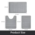 thumbnail image 2 of Semfri 3 Pcs Memory Foam Bathroom Mat Set Bathroom Rug Set Non Slip Absorbent Toilet Mat Set Comfortable Soft Machine Wash Thick Gray, 2 of 7