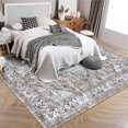 thumbnail image 3 of Garvee Tapis Vintage Usé 5'x7' pour Salon, Tapis Lavable à Médaillon Rétro Antidérapant et Résistant aux Taches pour Intérieur Chambre Bureau à Domicile, Kaki, 3 of 8