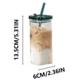 thumbnail image 2 of Ohufall 350ml High-Appearance Glass Coffee Tumbler - Suitable For Milk Tea & Coffee, 2 of 5