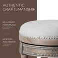 thumbnail image 4 of Maven Lane Pullman Backless Counter Stool in Reclaimed Oak Finish w/ Ash Grey Fabric Upholstery, 4 of 6