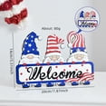 thumbnail image 1 of Leutsin 4th of July Hanging Door Sign, 4th of July Gnome Decor,Independence Day Decorations American Rustic Wooden Plaque with Rope, Wood American Flag For Front Door Porch Wall Window Decor, 1 of 4
