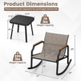 thumbnail image 3 of Costway 3 PCS Rocking Bistro Set Outdoor Conversation Set with Porch Rocking Chairs, 3 of 10
