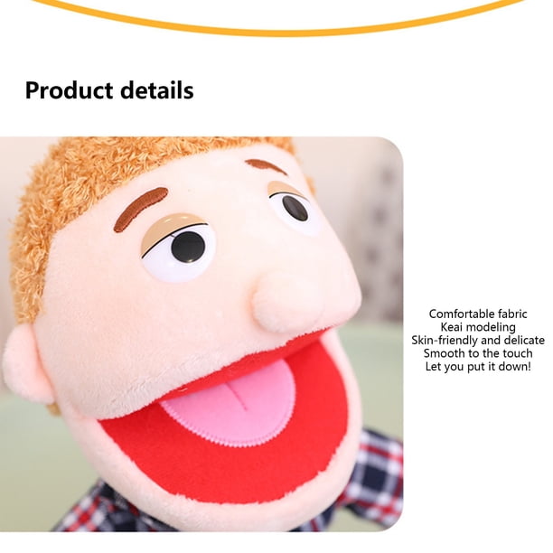 Marionnettes à main pour adultes – Jouet en peluche douce de 25 cm, de narration interactive avec bouche mobile, outil d'apprentissage et de divertissement, girafe, léopard, lion, singe, T