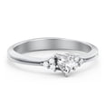 thumbnail image 1 of Birthstone Heart Ring with Shoulder Accents - Cubic Zirconia / White Topaz (April), 1 of 4