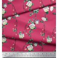 thumbnail image 3 of Soimoi Poly Georgette Fabric Leaves & Peony Floral Decor Fabric Printed Yard 52 Inch Wide, 3 of 5