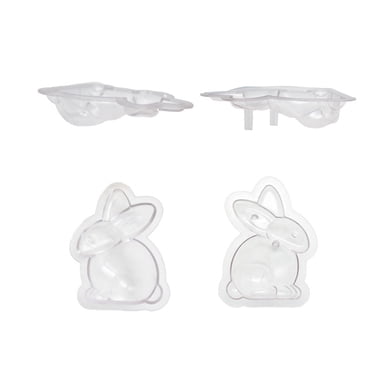 SDNall Chocolate Easter Bunny, Chocolate Easter Bunny Large, White Chocolate Bunny, Easter Bunny Shape Plastic Cake Chocolate Diy Baking, White Chocolate Easter Bunny