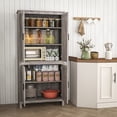thumbnail image 2 of HOMCOM 64" Kitchen Pantry Storage Cabinet with Adjustable Shelves, Grey, 2 of 10