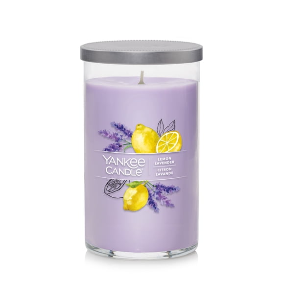 Yankee Candle Medium Perfect Pillar Candle, Lemon Lavender – Scented with up to 115 Hours of Burn Time, Premium Plant Wax Blend for Consistent Long Lasting Scent from First to Last Burn