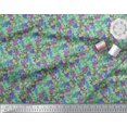 thumbnail image 2 of Soimoi Velvet Fabric Leaves & Bell Floral Print Sewing Fabric Yard 58 Inch Wide, 2 of 3