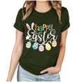 thumbnail image 2 of RKSTN Hauts pour Femmes 2024 Mode d'Été Lapin de Pâques Imprimé Manches Courtes Col Rond Hauts Mode Couleur Unie Doux Ample Blouse Grande Taille Hauts, 2 of 3