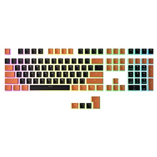 HK Gaming 108 Touches Double Shot PBT Pudding Agencement Ansi/ISO - Ensemble de Touches Pudding Profil OEM pour Mécanique Rétroéclairée