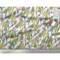 thumbnail image 2 of Soimoi White Poly Georgette Fabric Flower & Cactus Tree Printed Craft Fabric by The Yard 52 Inch Wide, 2 of 3