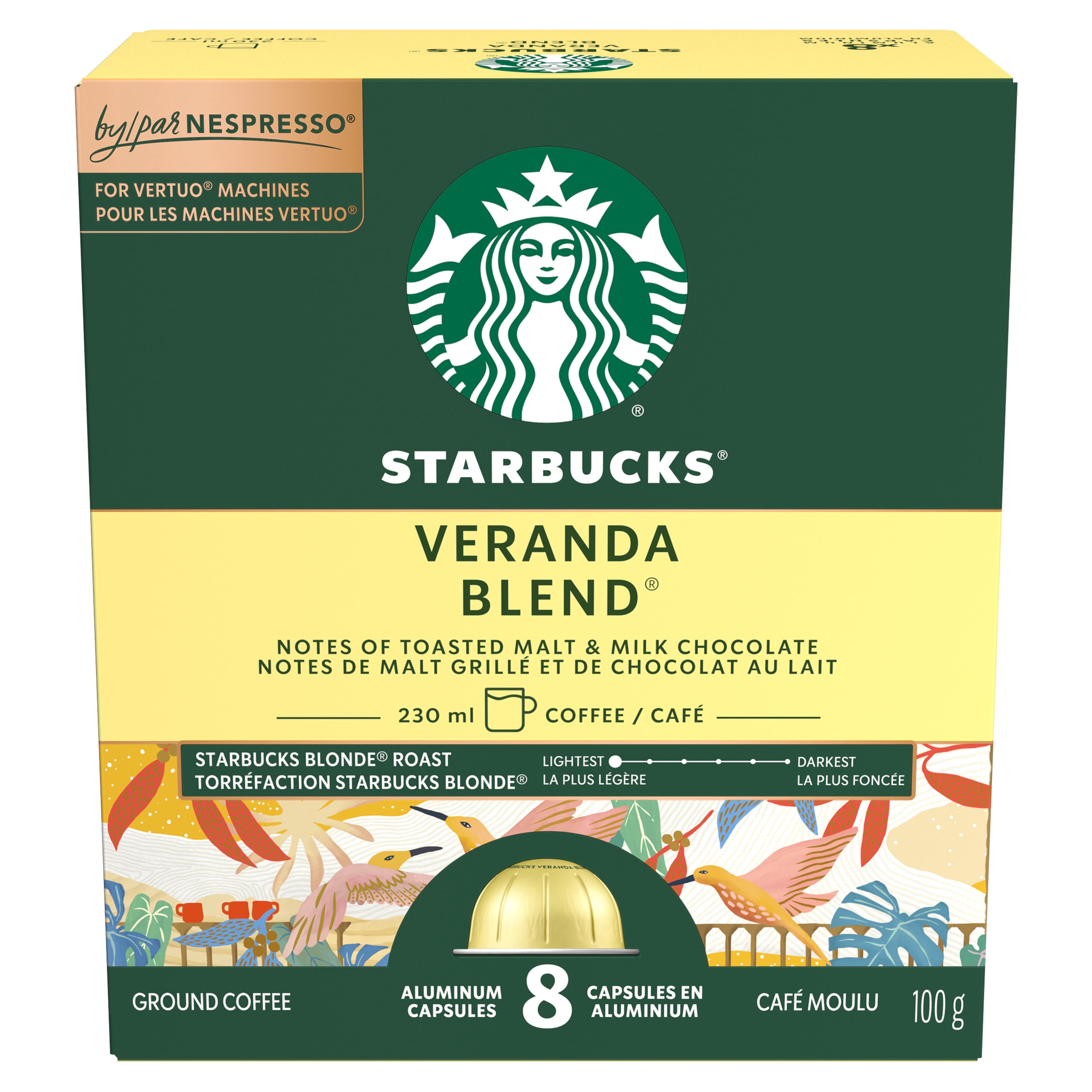 STARBUCKS VERANDA BLEND for NESPRESSO VERTUO, Blonde Roast Coffee, Capsules