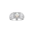 thumbnail image 1 of RYLOS Men's Ring 14K White Gold Ring, 7MM Round Shape Gemstone Designer Style Ring Fun & Fabulous Opal October Birthstone Rings Gold Size 12, 1 of 7