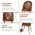 thumbnail image 4 of Homy Casa Set of 2 Armless Dining Chairs with Curved Upholstered Back, Brown Faux Suede, 4 of 10