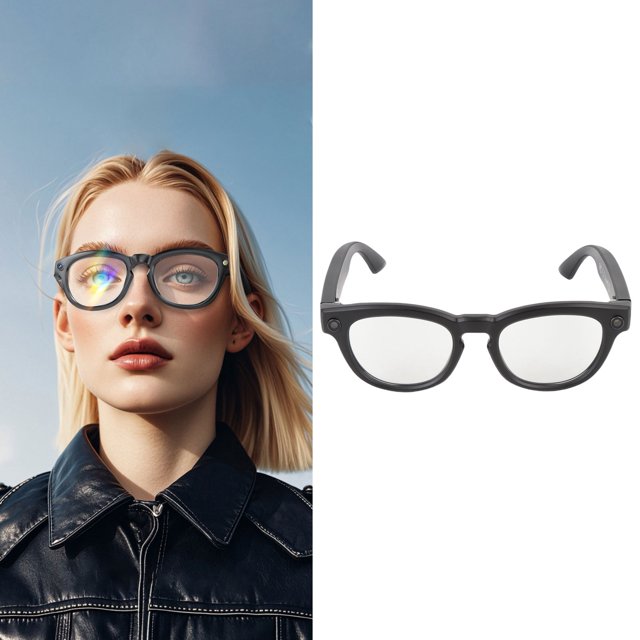 Lunettes Intelligentes AI, Lunettes de Traduction Vidéo HD LED Flash Musique et Appels pour Voyage