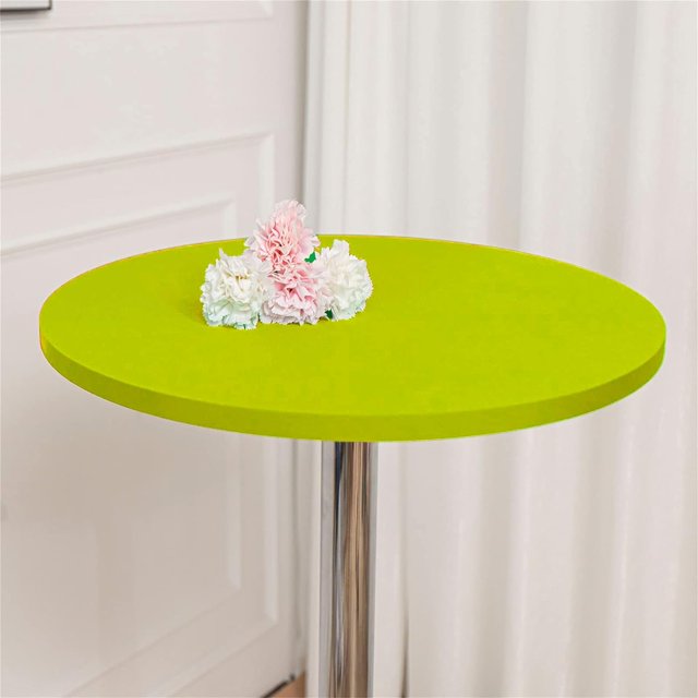 ORUYROP 2-Pack Cocktail Round Table Topper Cap Spandex Fitted Stretch Cocktail Tablecloth Tight Stretchable Elastic for Weddings Banquets Events Parties Restaurants(Size:220cm,Color:Yellow-Gre