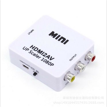 Lot de 2 Convertisseur HDMI vers AV, 1080P HD, Sortie de Signal Vidéo Composite CVBS, NTSC/PAL Supporté, Compatible avec TVs, VHS, Lecteurs DVD (2 Pcs, Blanc)