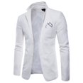 thumbnail image 3 of BOBOGOJP Men's Casual Blazer Jacket Fall Winter Style Plus Cotton Solid Color Lapel Overcoat Jacket (White,XL), 3 of 4
