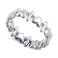 thumbnail image 1 of 925 Silver Oxidized Platinum Plated Heart And Cross Pattern Eternity Women Ring, 1 of 2