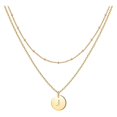 thumbnail image 1 of SIfdSeng Women's Fashion Heart Letter Necklace 26 Letters Circular Double Layer Neck Chain, 1 of 5