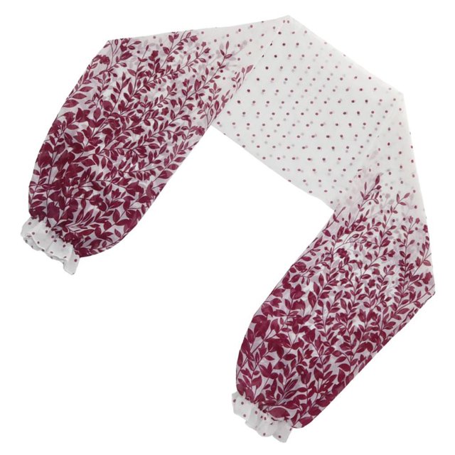 kurtrusly Boléro Tendance pour Femmes à Manches Longues en Mousseline Fleur Rouge Vin 1 Ensemble