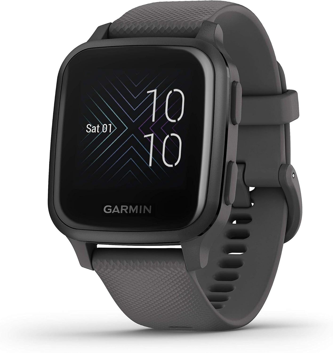 Refurbished (Good) Garmin Venu SQ Smartwatch with Heart Rate Monitor, Large - Slate Aluminum Bezel with Shadow Gray Case