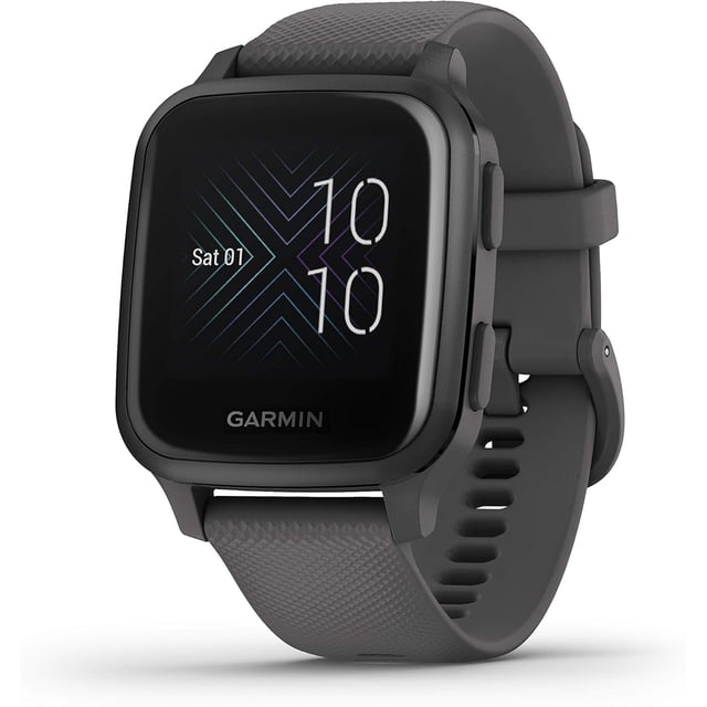 Refurbished (Good) Garmin Venu SQ Smartwatch with Heart Rate Monitor, Large - Slate Aluminum Bezel with Shadow Gray Case