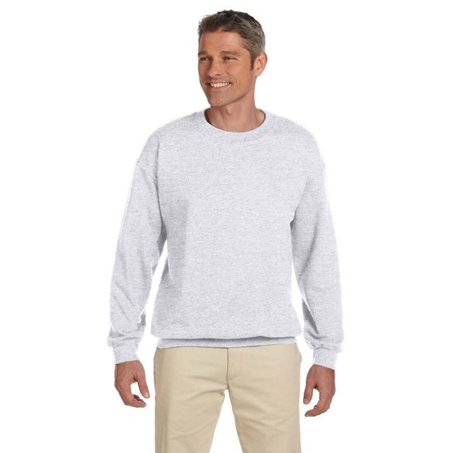 The Hanes 97 oz Ultimate Cotton 90/10 Fleece Crew - ASH - M