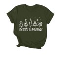 thumbnail image 2 of Amzcrzy Hauts d'Été pour Femmes Hauts de Noël Imprimés Col Rond Manches Courtes T-Shirt Haut Manches Courtes Col Rond T-Shirts pour Femmes Hauts Manches Courtes pour Femme, 2 of 4