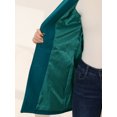 thumbnail image 5 of INSPIRE CHIC Women's Half Lapel Long Sleeves One Button Winter Mid-Length Overcoat M Lake Blue, 5 of 5