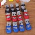 thumbnail image 3 of Red Medium Dog Rain Boots With Knit Cuff And Rubber Sole, Anti-Slip Waterproof Shoes For Small Breeds, 4-Pack, 3 of 8