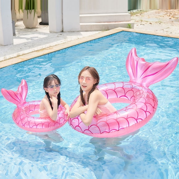 Swimming Pool Accessories Inflatable Float Tail Shaped Tube Ring for Kids and Adults Water Toy for Pool Beach and Seasonal Activities