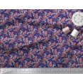 thumbnail image 2 of Soimoi Blue Poly Georgette Fabric Branches & American Robin Bird Decor Fabric Printed BTY 42 Inch Wide, 2 of 3
