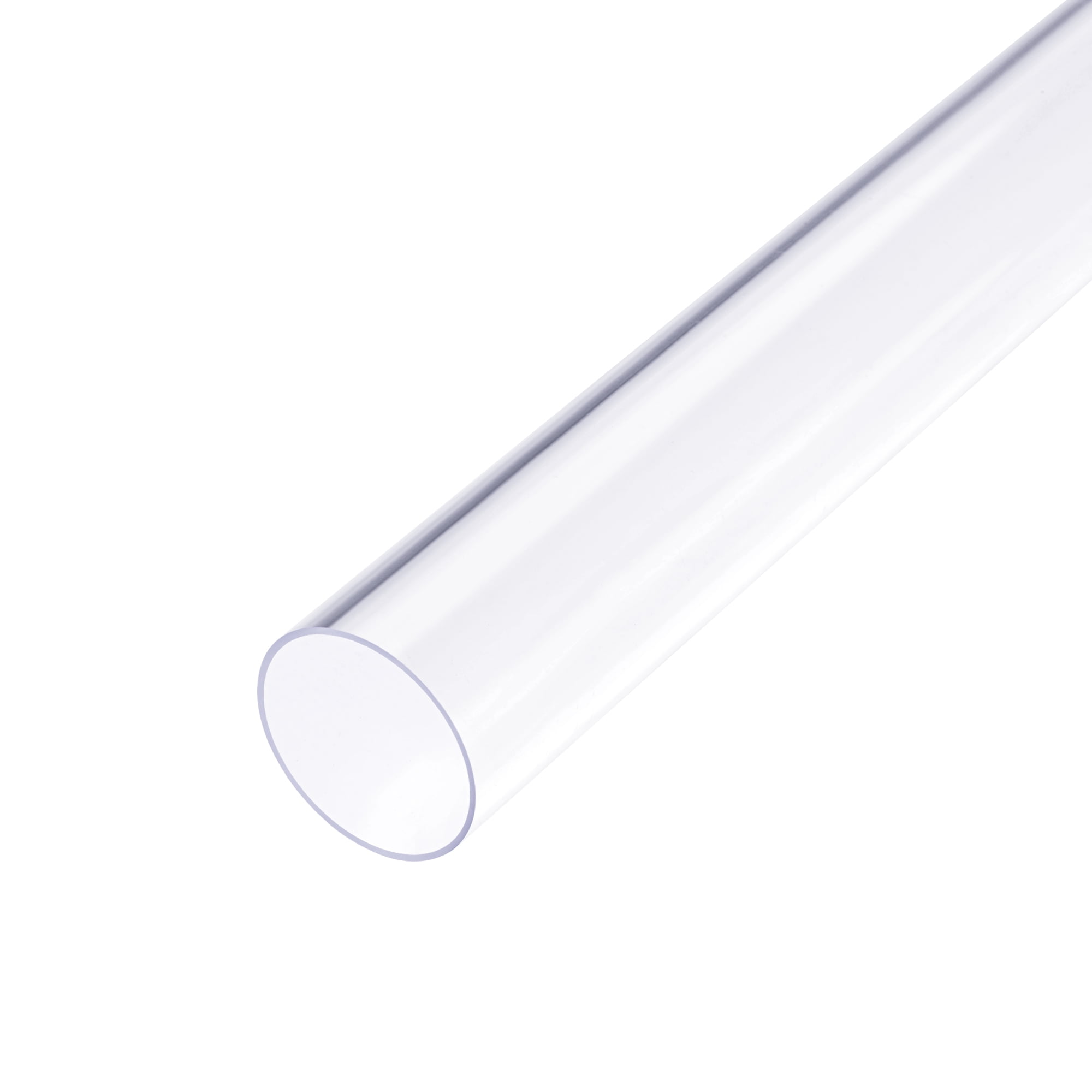 Unique Bargains 2pcs Clear Rigid PVC Pipe 1 1/32'(26mm) ID x 1 3/32'(28mm) x 1.5ft 0.04' Wall Round Tube Tubing