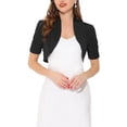 thumbnail image 1 of INSPIRE CHIC Boléro à Manches Courtes pour Femme, Ouvert à l'Avant, Cardigan Court, Noir, m, 1 of 6