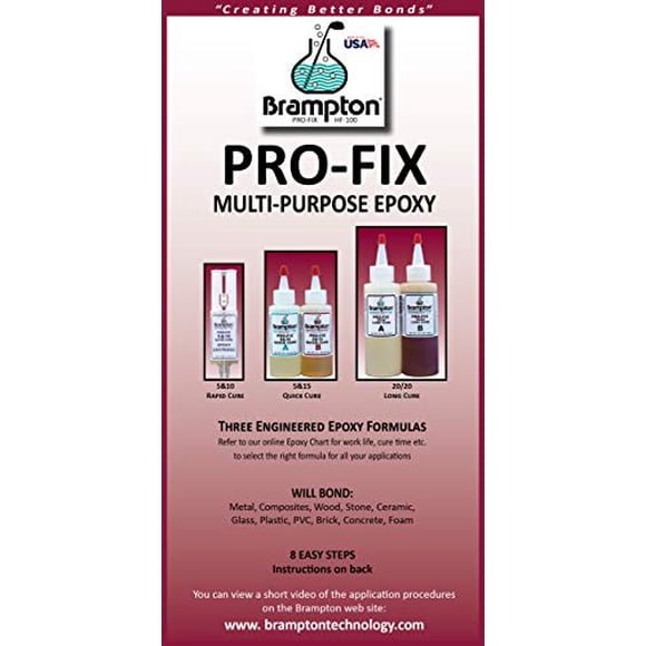 Brampton PRO-FIX Long Cure Golf Epoxy - Full Set Work Life - Extra Strength - Golf Epoxy for All Golf Shafts, Golf Heads, Drivers, Putters, and Irons - Engineered for The Golf Industry (0.85oz)