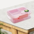 thumbnail image 1 of Breezy Comfort, Portable Bento Lunch Box, Double Layer Salad Box, Divided Compartments, Stylish Design, for Office/travel, Student Use, Food Storage Container Hzhnb Up to 60% OFF | Plastic, Pink, 1 of 8