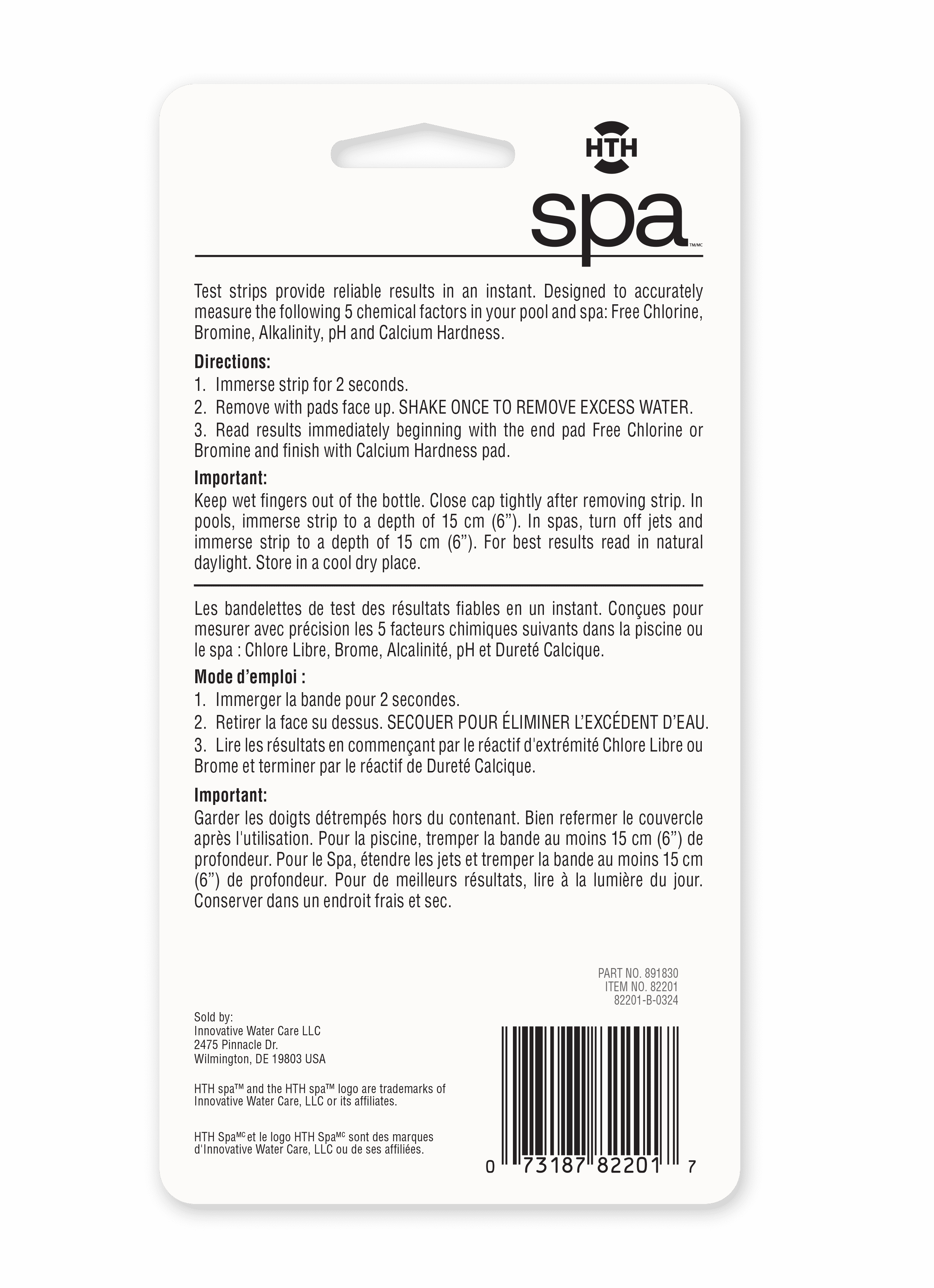 hth Spa Test Strips, 50 strips
