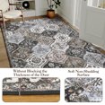 thumbnail image 5 of Hasoo Washable Living Room Area Rug 9x12 ft Large Modern Floral Non-Slip Soft Foldable Indoor Gray/Brown Carpet, 5 of 5