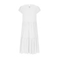 thumbnail image 4 of Mgmyaa Robe d'Été à Volants à Manches Courtes Smockée pour Filles, Col Ras du Cou, Ligne A, Fluide, Mini, Taille 5-15 Ans, 4 of 5