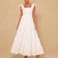 thumbnail image 2 of Jusqu'à 60 % de Rabais! pstuiky Robes d'Été Femmes Été Boho Smockées Robes de Plage Sans Manches à Bretelles Florales Fluides à Étages Fête Midi Décontractée Robe d'Été Loisirs Soldes Aujourd'hui Liquidation Blanc, 2 of 7