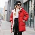 thumbnail image 4 of Boys Winter Jacket Solid Hooded Down Long Sleeve Casual Outwear, 4 of 9