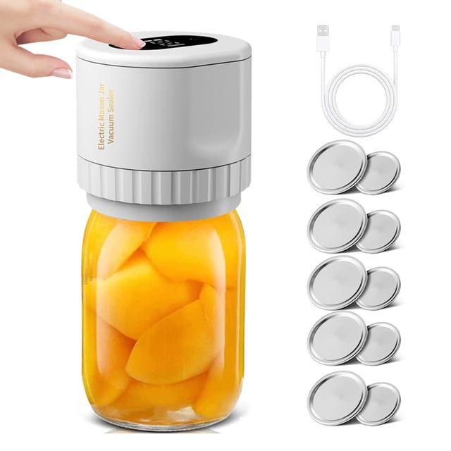 Electric Mason Jar Vacuum Sealer Kit - Automatic Food Storage and Fermentation Solution